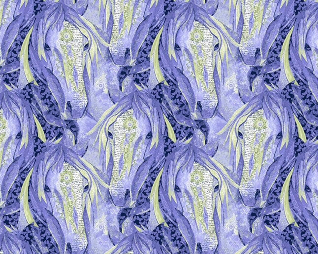 Dream Horses - Horse Heads Purple from Studio E Fabrics