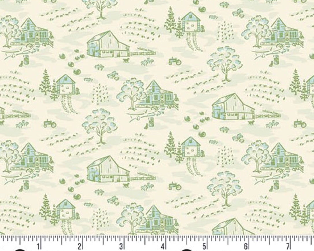 Heartland - Little Toile Green Cream from Andover Fabrics