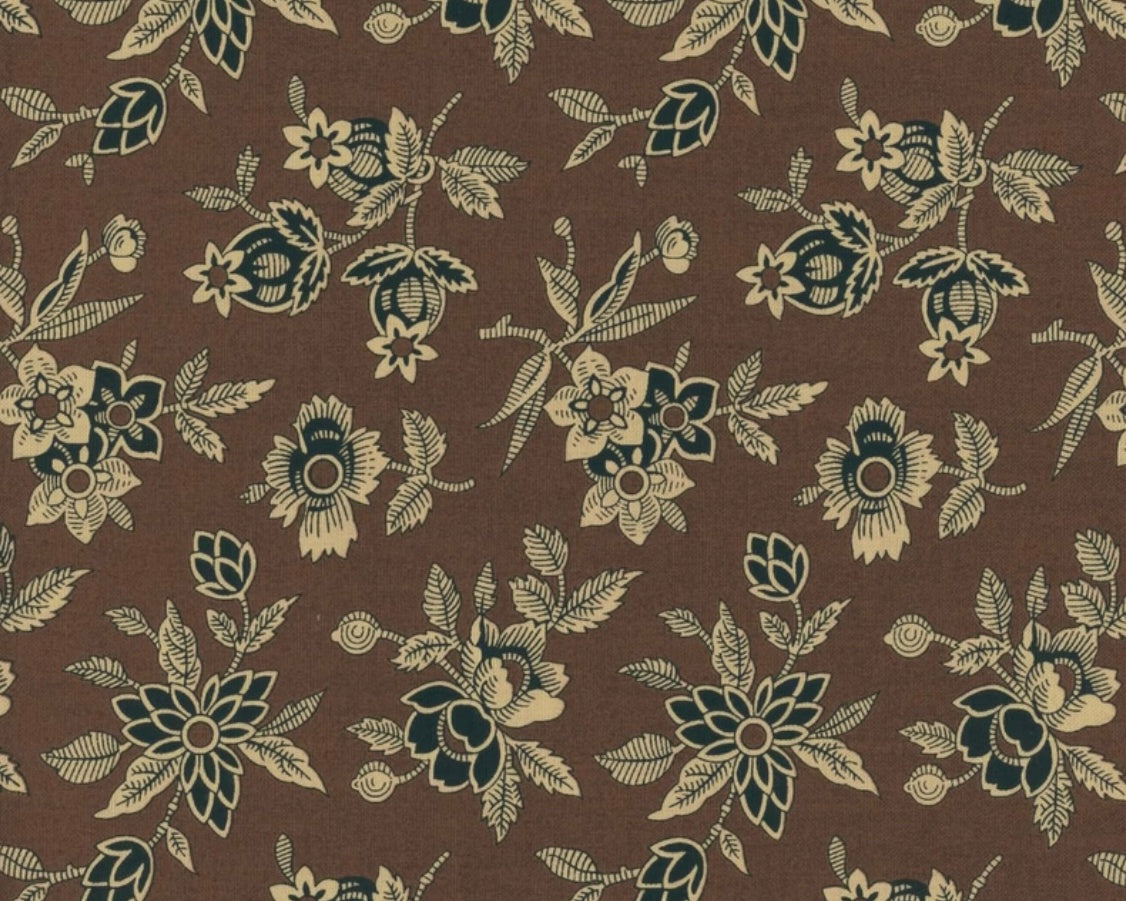 Bridgeport - Floral Blooms Brown from Andover Fabrics
