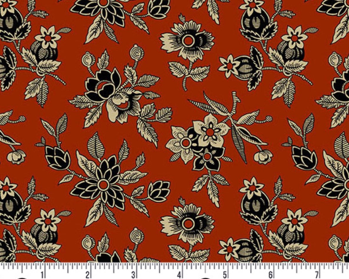 Bridgeport - Floral Blooms Red from Andover Fabrics