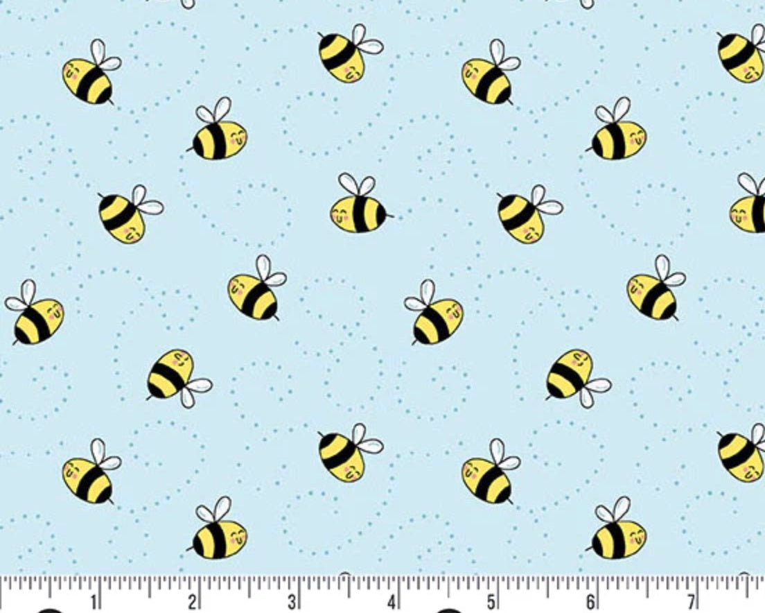 Sunny Honey - Buzzy Bees Blue from Andover Fabrics
