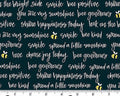 Sunny Honey - Bee Positive Words Black from Andover Fabrics