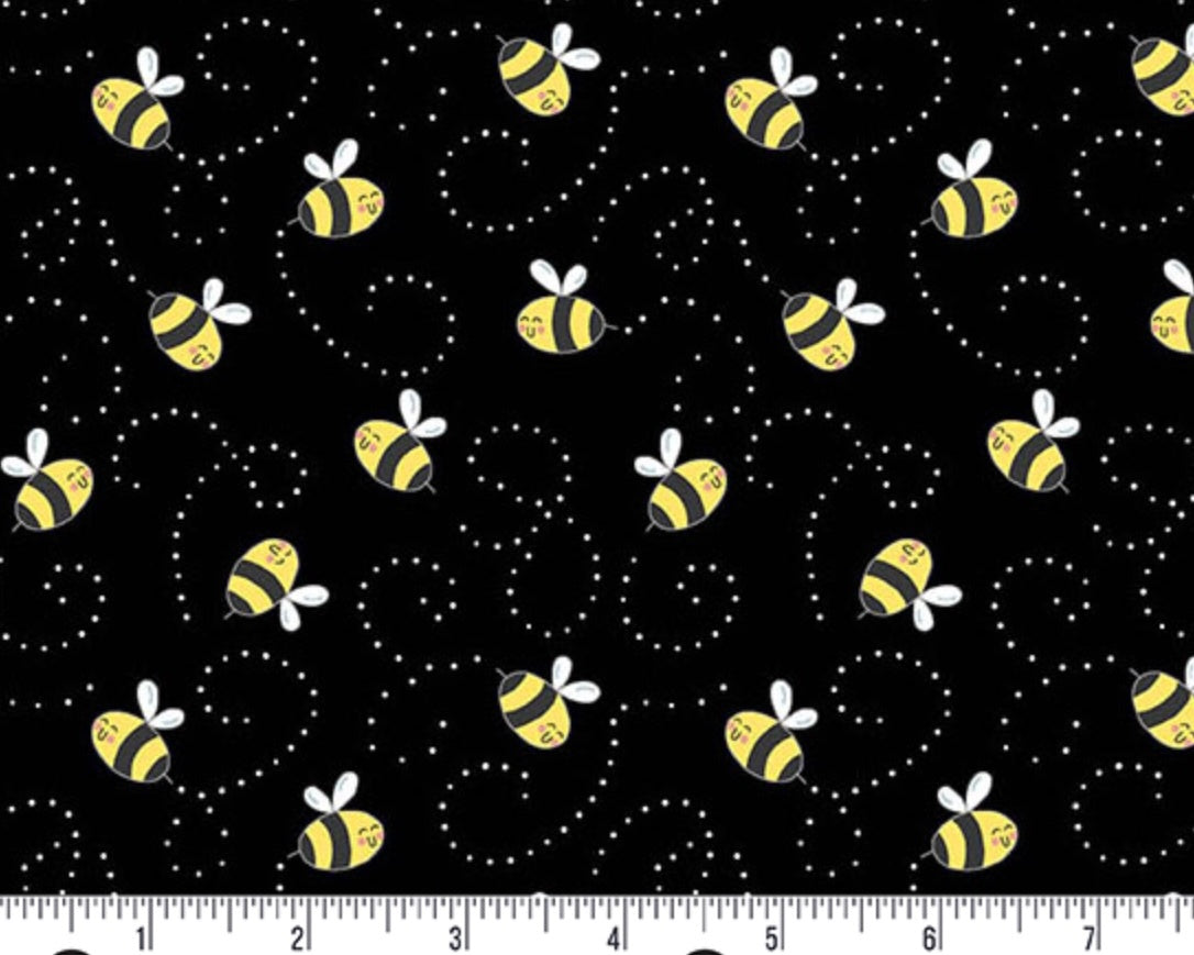 Sunny Honey - Buzzy Bees Black from Andover Fabrics