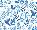 Blissful Blues - Large Floral All Over White from Wilmington Prints Fabric