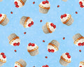 Sweet Cherry - Cupcakes Toss Blue from Wilmington Prints Fabric