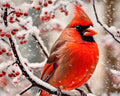 Cold Cardinal PANEL 36 Inches from David Textiles Fabrics
