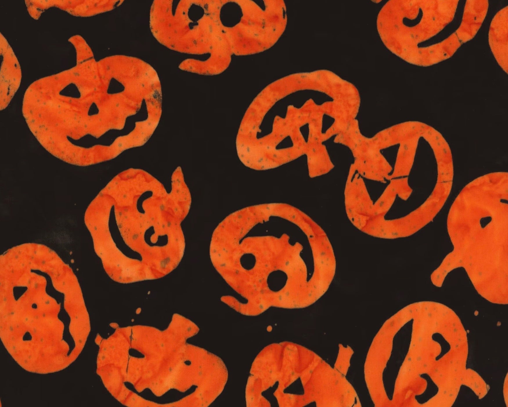 Tonga Haunted BATIK - Jack O Lantern Pumpkins Flame from Timeless Treasures Fabric
