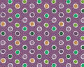 Mardi Gras - Doubloons Circles Plum from Dear Stella Fabric