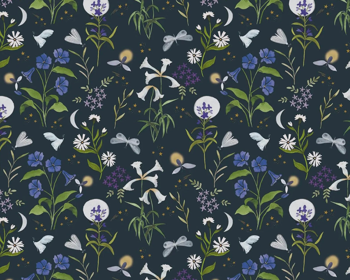 Floral Forest - Fireflies Floral Midnight from Dear Stella Fabric
