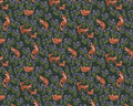 Floral Forest - Floral Fox Midnight from Dear Stella Fabric