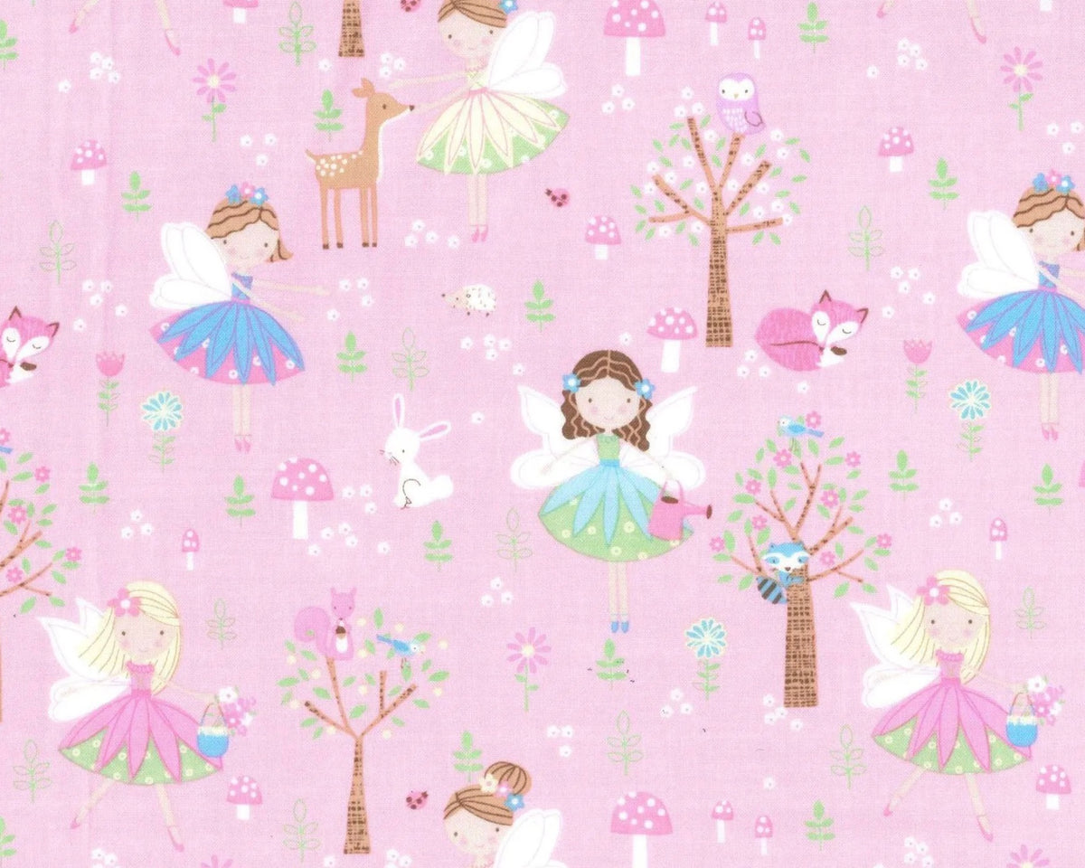 Spring Fling - Fairy Animals PInk from Fabric Traditions Fabric
