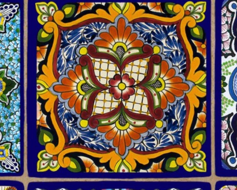 Fiesta Royal - Colorful Tile from Elizabeth’s Studio Fabric