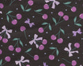Cherry Bonbon OXFORD - Cherries Bows Black from Kokka Fabrics