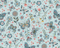 Norwegian Forest - Butterfly Floral Pale Blue from Henry Glass Fabric