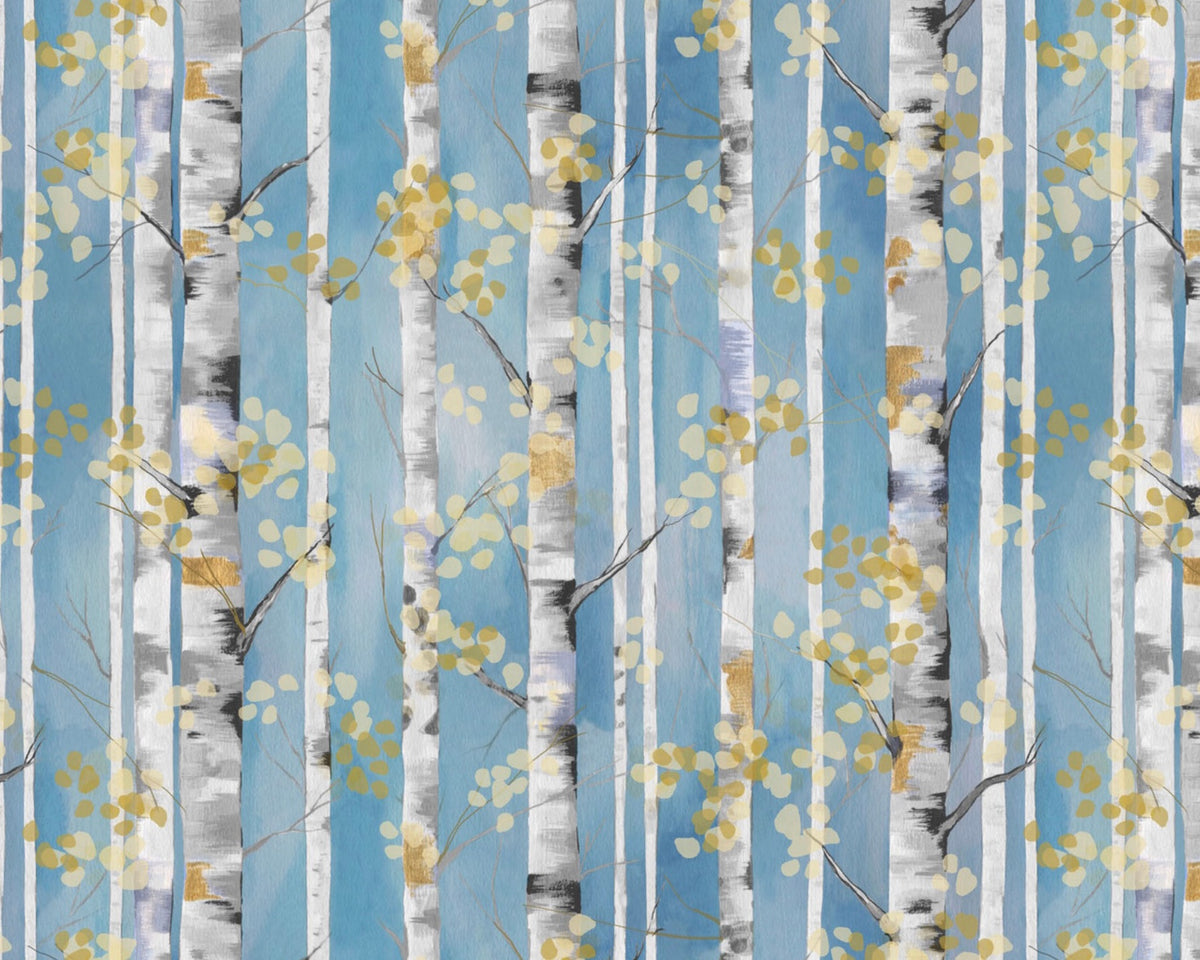 Behind Blue Eyes - Birch Trees from Studio E Fabrics