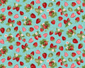 Berry Besties - Tossed Strawberries Blue from Henry Glass Fabric