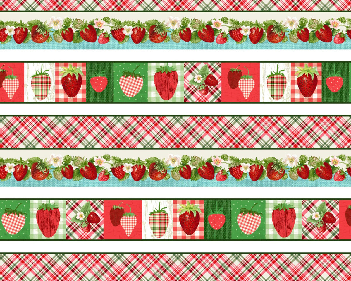 Berry Besties - Border Stripe from Henry Glass Fabric