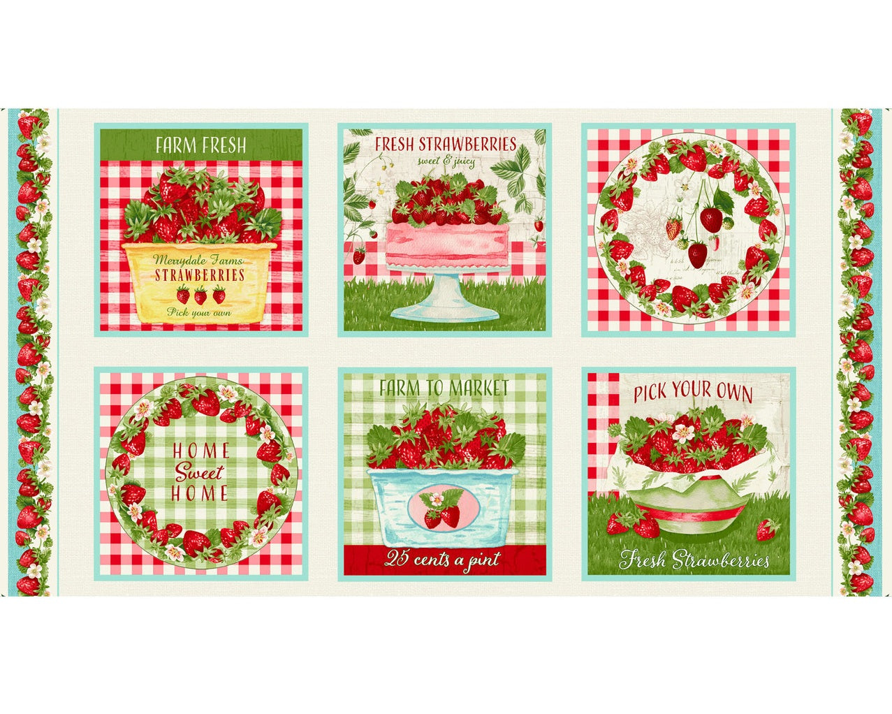 Berry Bestines - Blocks PANEL 24 Inches from Henry Glass Fabric