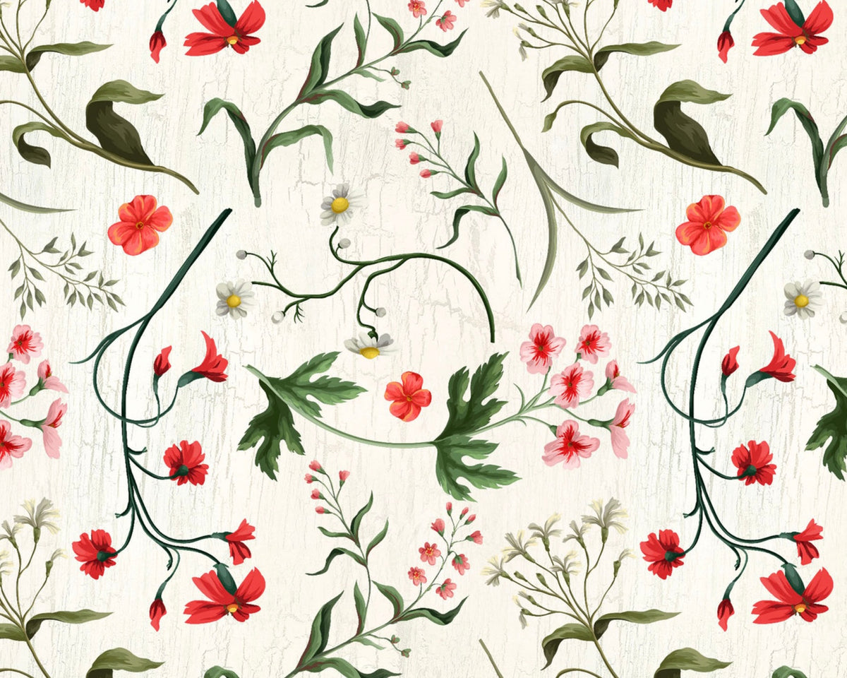 Cameo Appearance - Floral Sprigs Tossed Cream from Blank Quilting Corporation Fabrics