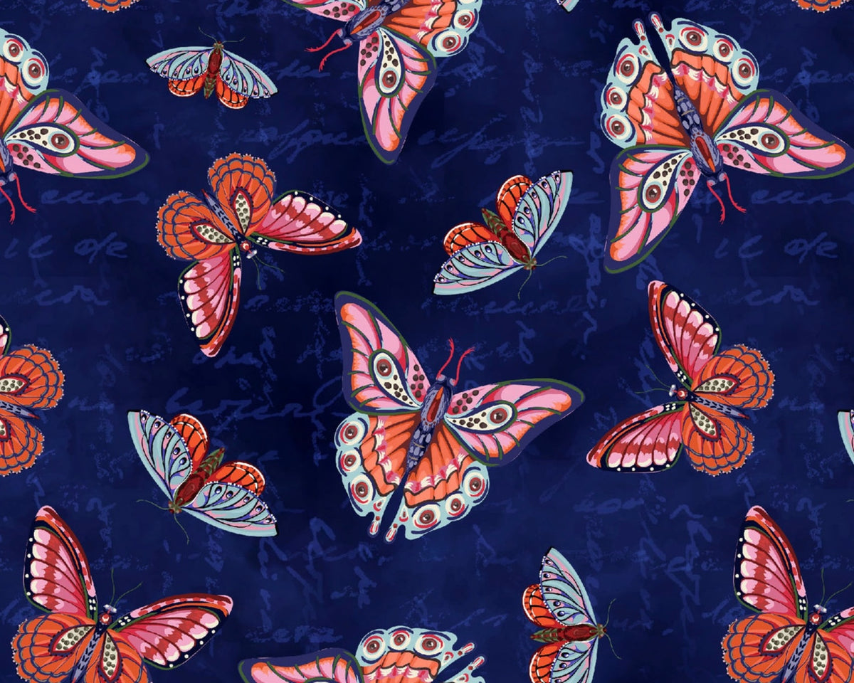 Cameo Appearance - Butterflies Blue from Blank Quilting Corporation Fabrics