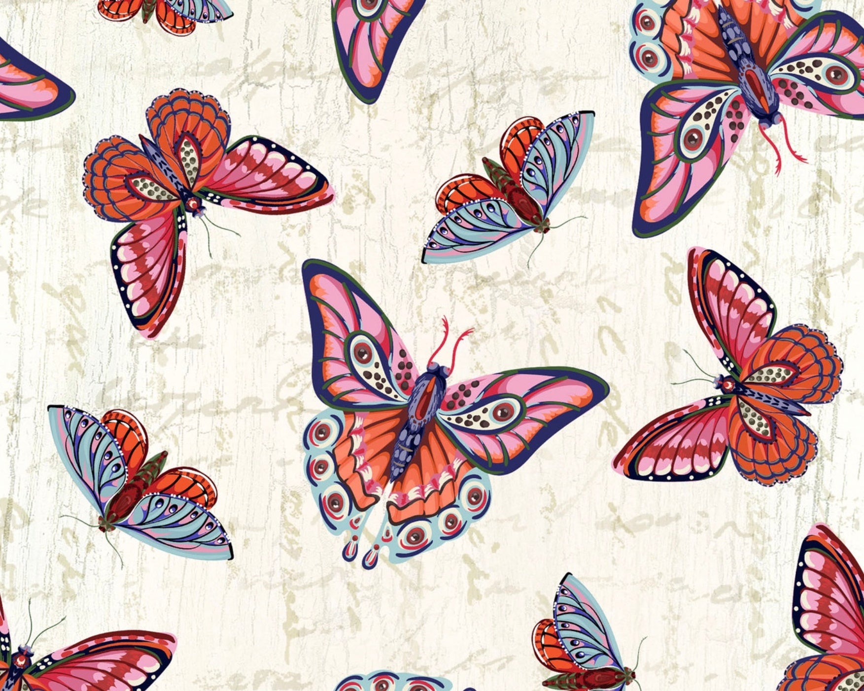 Cameo Appearance - Butterflies Cream from Blank Quilting Corporation Fabrics