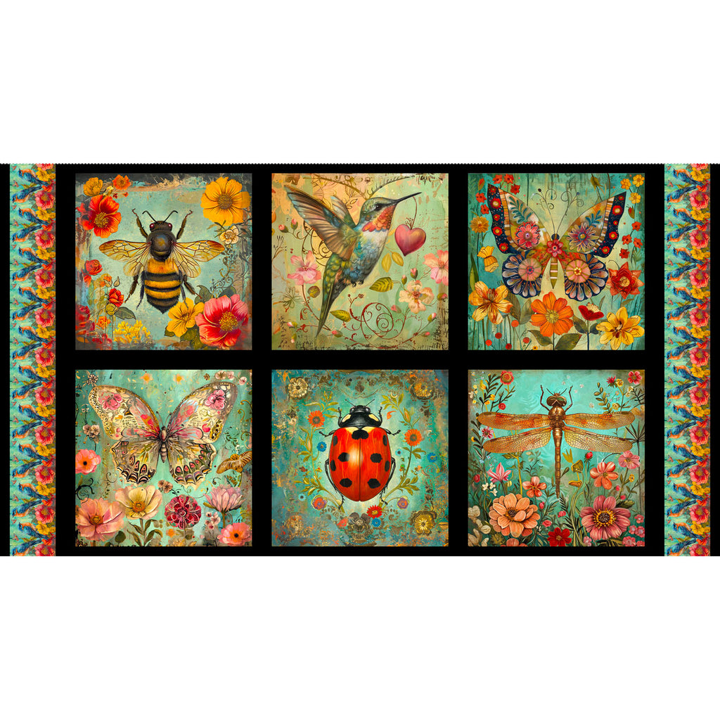 Enchanted Canopy - Animal Bug Block PANEL 24 Inches from Blank Quilting Corporation Fabrics