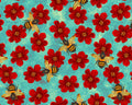 Enchanted Canopy - Bees Flowers Turquoise from Blank Quilting Corporation Fabrics