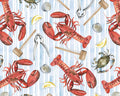 Seaside Boil - Seafood Tools Lemons Stripe from Blank Quilting Corporation Fabrics