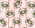 Seaside Boil - Crabs Stripe from Blank Quilting Corporation Fabrics