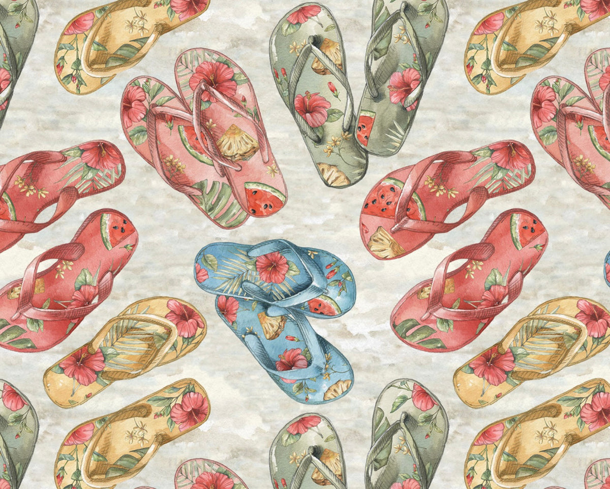Vintage Summer - Flip Flop Sandals from Blank Quilting Corporation Fabrics