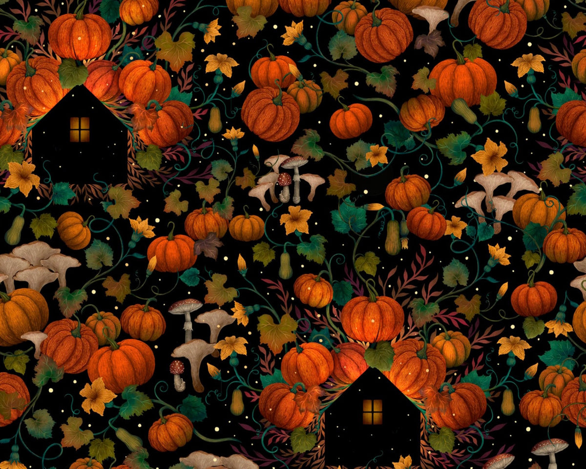 Harvest Haunt - Pumpkin House Silhouettes from Blank Quilting Corporation Fabrics
