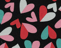 Retro Charms OXFORD - Hearts Black from Kokka Fabrics