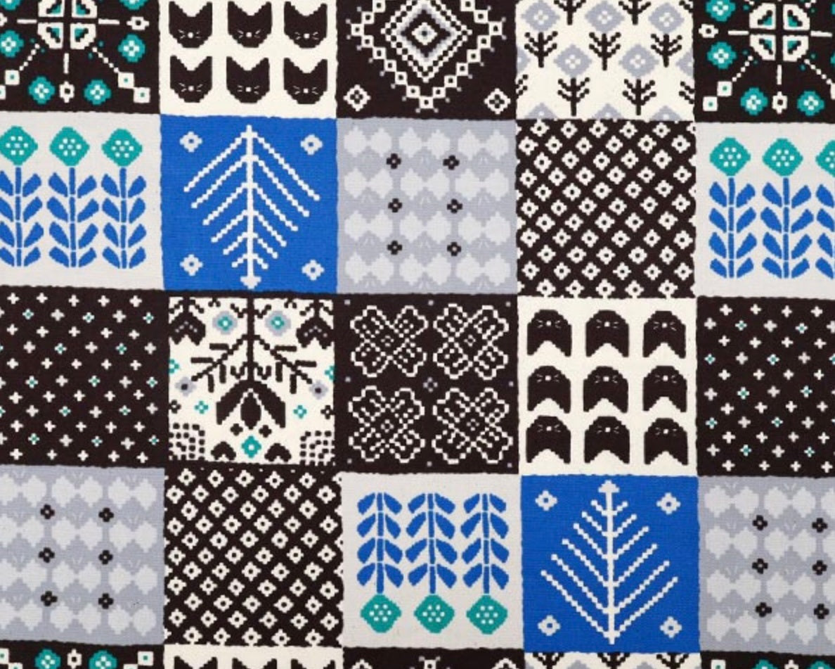 Nordic Hugs OXFORD - Squares 1D from Kokka Fabrics
