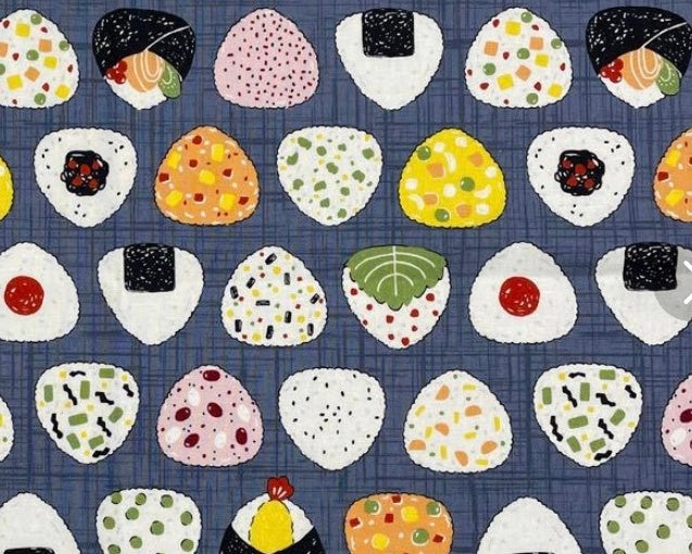 Lunch Box - Onigiri Blue from Cosmo Fabric