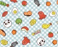 Lunch Box - Food Gingham Lt Blue from Cosmo Fabric