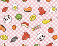 Lunch Box - Food Gingham Pink from Cosmo Fabric