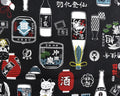 Sakaya Hanpu CANVAS - Sake Time Black from Cosmo Fabric