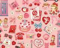 Margaret And Sophie - Like A Picture Book - Objects Pink from Quilt Gate Fabric