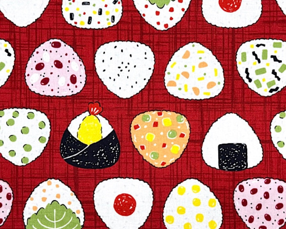 Lunch Box - Onigiri Red from Cosmo Fabric