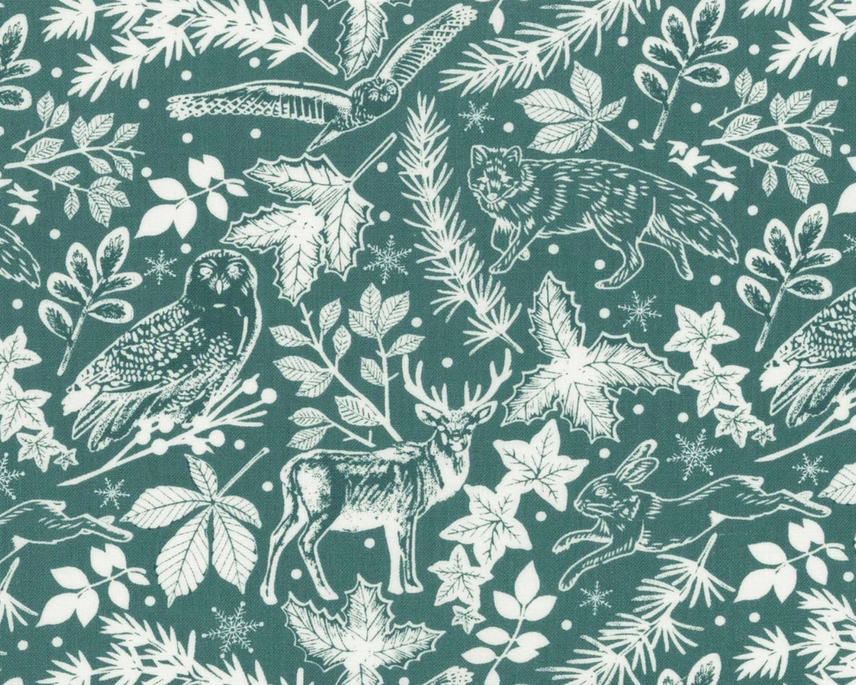 Winter Whispers - Winter Silhouettes Teal from Blank Quilting Corporation Fabrics