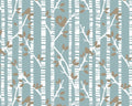 Winter Whispers - Tree Trunks Animals Blue from Blank Quilting Corporation Fabrics