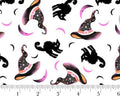 Ghostly Greetings - Cats Hats Moon White from Blank Quilting Corporation Fabrics