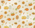 Halloween Parade - Pumpkins Jack O Lanterns Cream from Clothworks Fabric