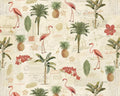 Palm Paradise - Flamingo Palm Pineapples Vintage from Camelot Fabrics