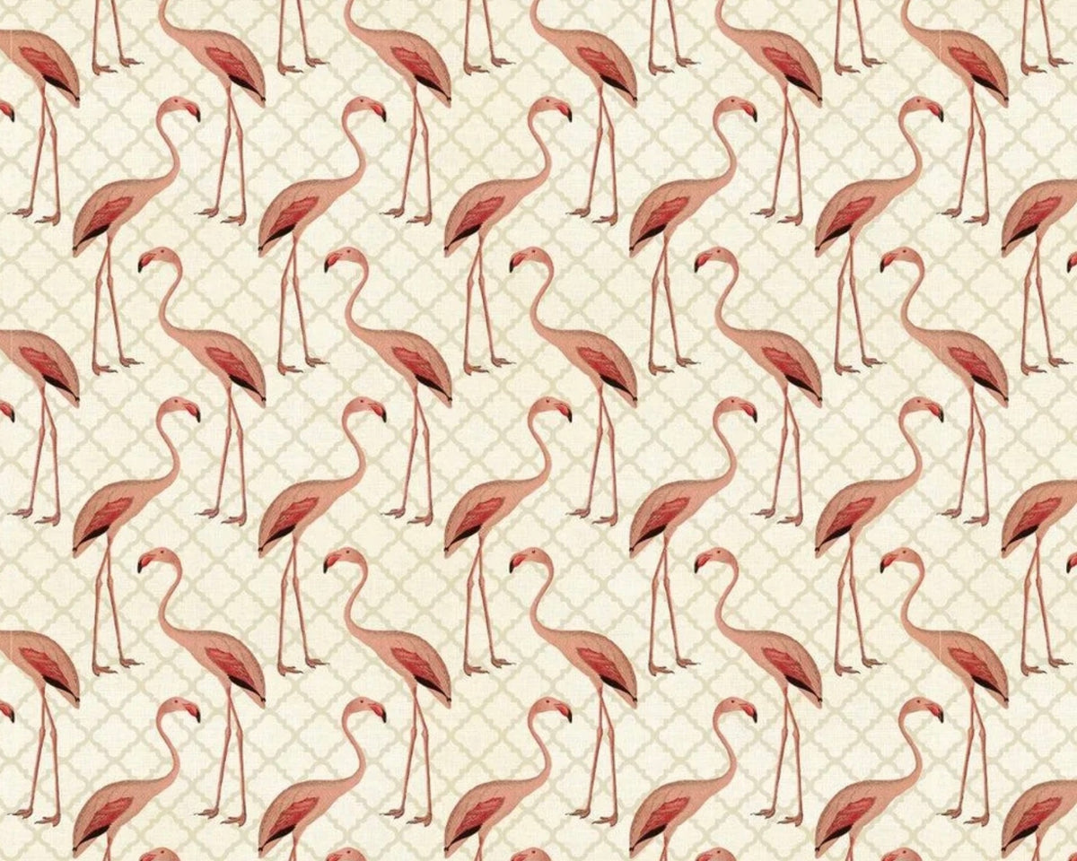 Palm Paradise - Proud Flamingos Cream from Camelot Fabrics