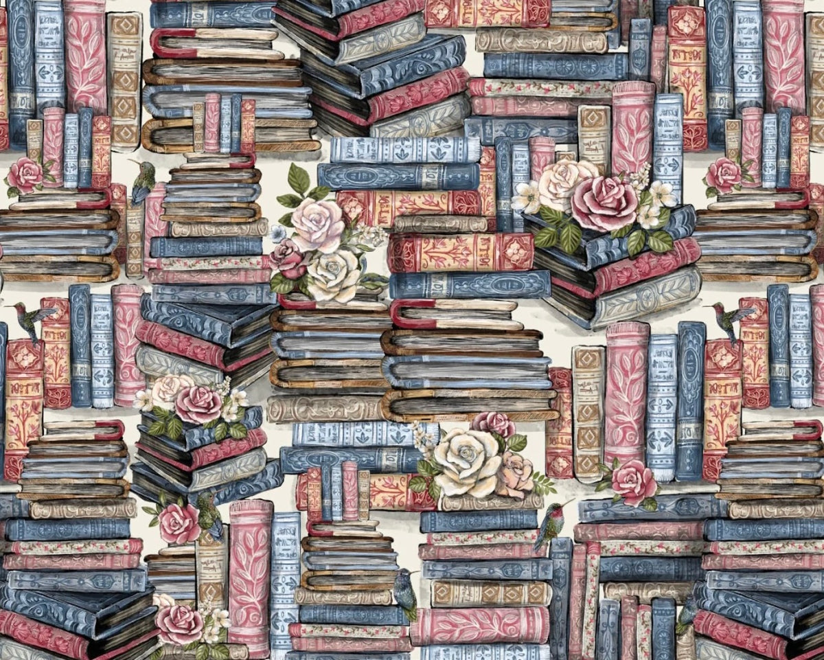Tea and Poetry - Prose and Poetry Books Multi from Camelot Fabrics