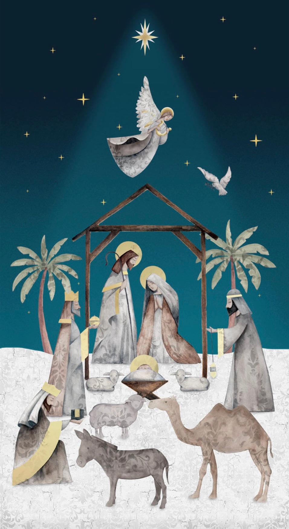 Silent Night - Nativity PANEL 24 Inches from Blank Quilting Corporation Fabrics