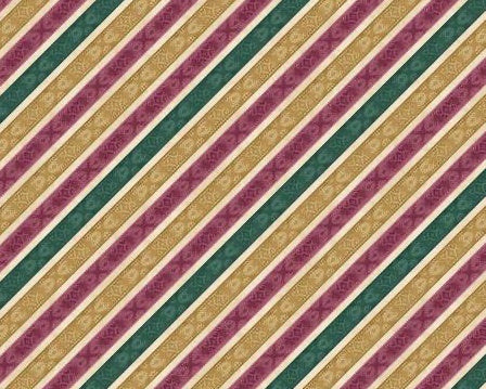 Crimson Blooms - Diagonal Stripes Multi from Wilmington Prints Fabric