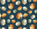 Glorious Fall - Pumpkins Toss Dk Blue from Wilmington Prints Fabric