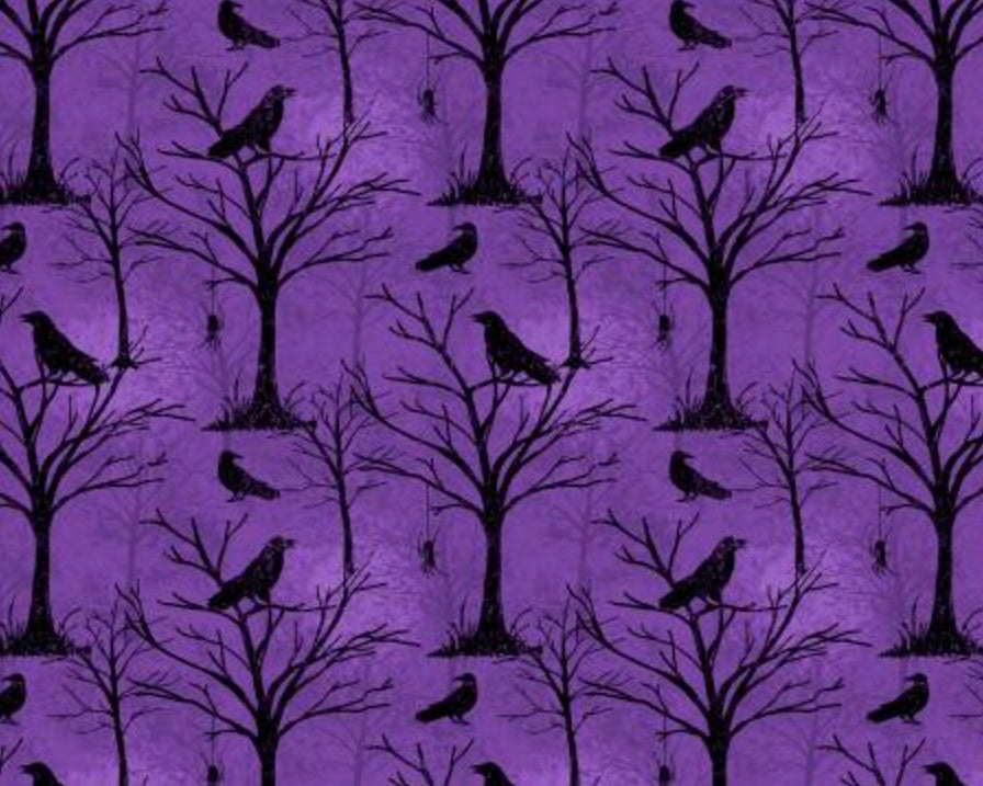 Moonlit Manor - Trees and Critters Purple from Wilmington Prints Fabric